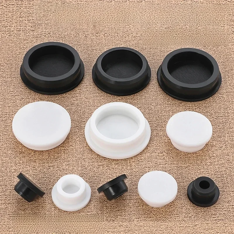 Bouchon rond en Silicone noir/blanc, 6.8mm à 161.5mm, bouchons de trou d'étanchéité en caoutchouc, couvercle en caoutchouc, bouchon anti-poussière pour cloison, 10/5/2/1 pièces