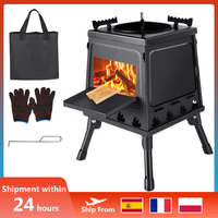 Carbon Steel Stove Outdoor Camping Wood Stove Portable Folding Lightweight Tourist Wood Burner for Hiking Cooking Picnic