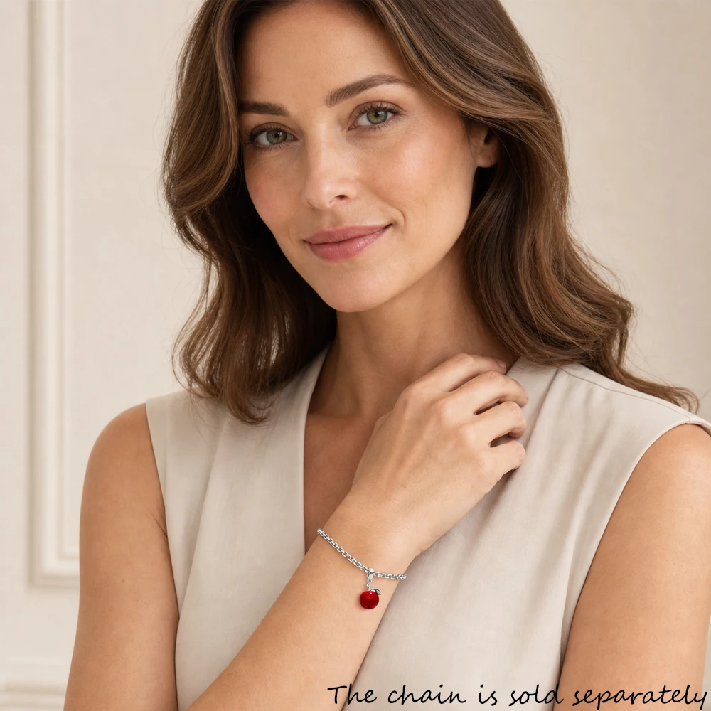 Fashion Red Apple Anhänger Baumeln Charme Für Frauen Mädchen 925 Sterling Silber Geschenk – Detail 2