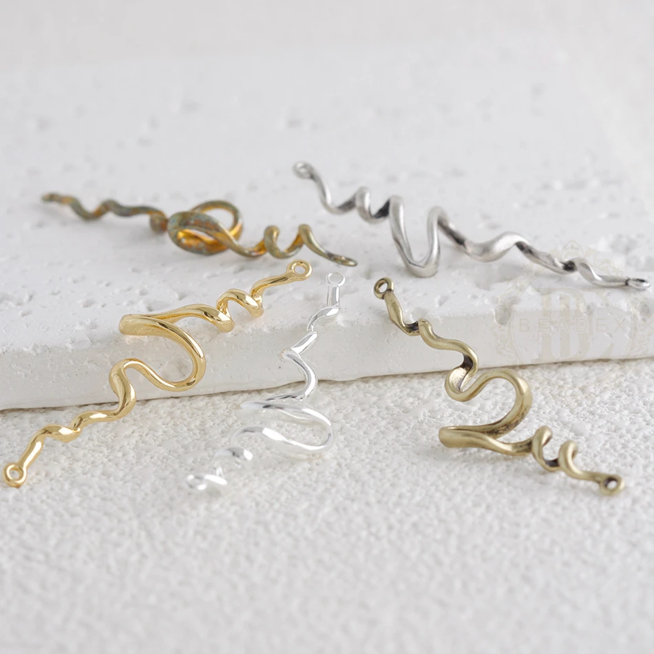 

One Piece Premium Plated Solid Brass Irregular Link - 48x12.1mm (4906C-11)
