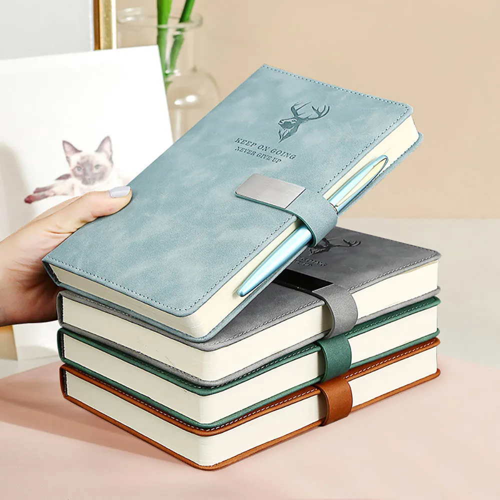 

240 Pages A5 Notebook Ultra-thick Thickened Notepad Business Soft Leather Work Meeting Record Book Office Diary Sketchbook