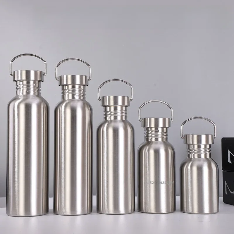 AliExpress Simbuid 500/750/1000ml Stainless Steel Water Bottle Single Wall Large Capacity Big Mouth Vacuum Flasks with Lid Cycling Drinkware Sports