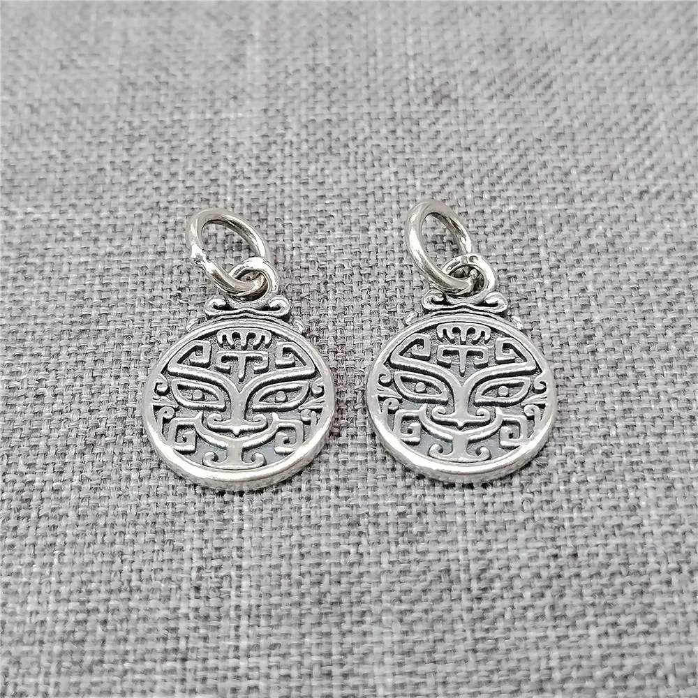 

4pcs of 925 Sterling Silver Zashi Lhamo Tibetan Buddhist Charms Fortune Wealth Pendant for Bracelet Necklace