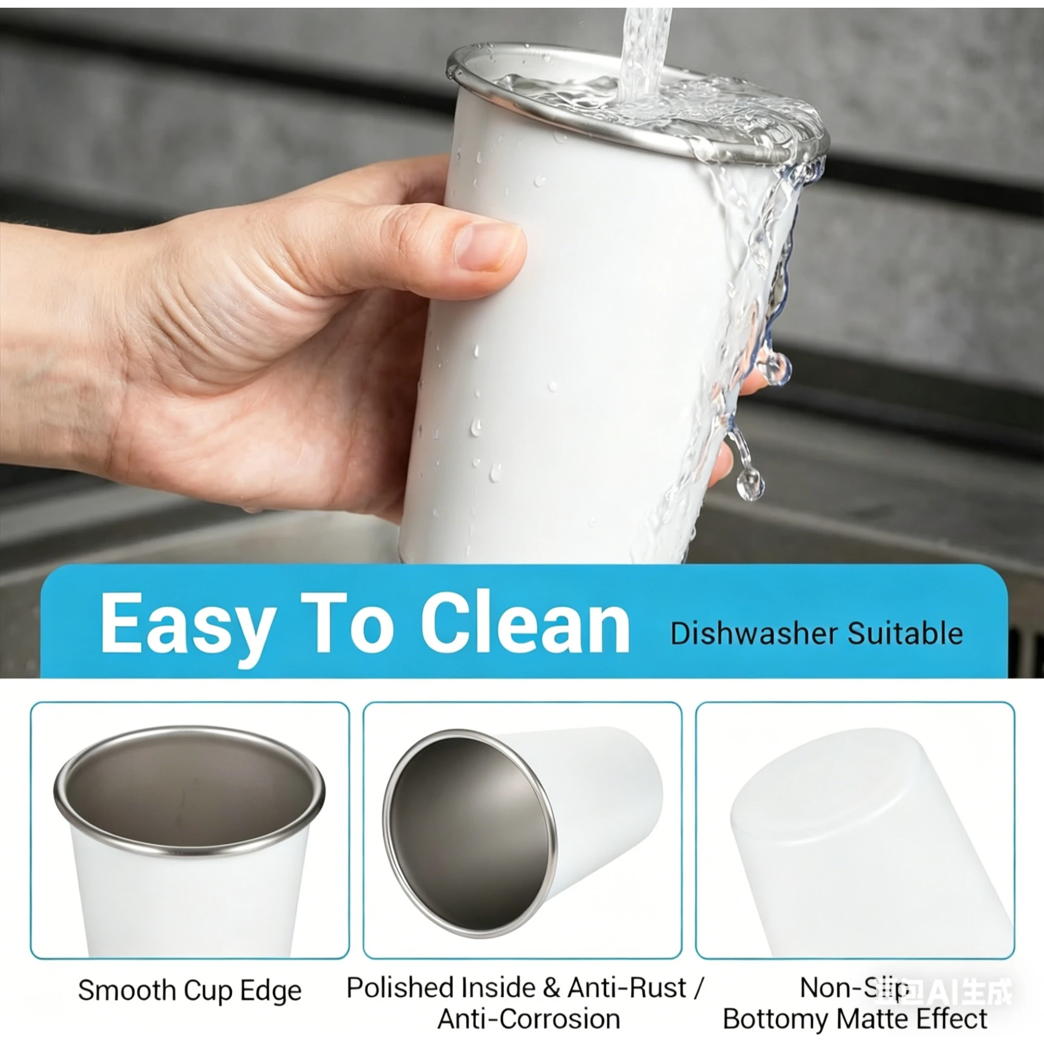 4 Pack Matte Stainless Steel Tumbler Cups Set, Reusable Metal Water Beer Coffee Mugs, Portable Outdoor Camping Travel Drinking Cups 4 Colors Complete Set