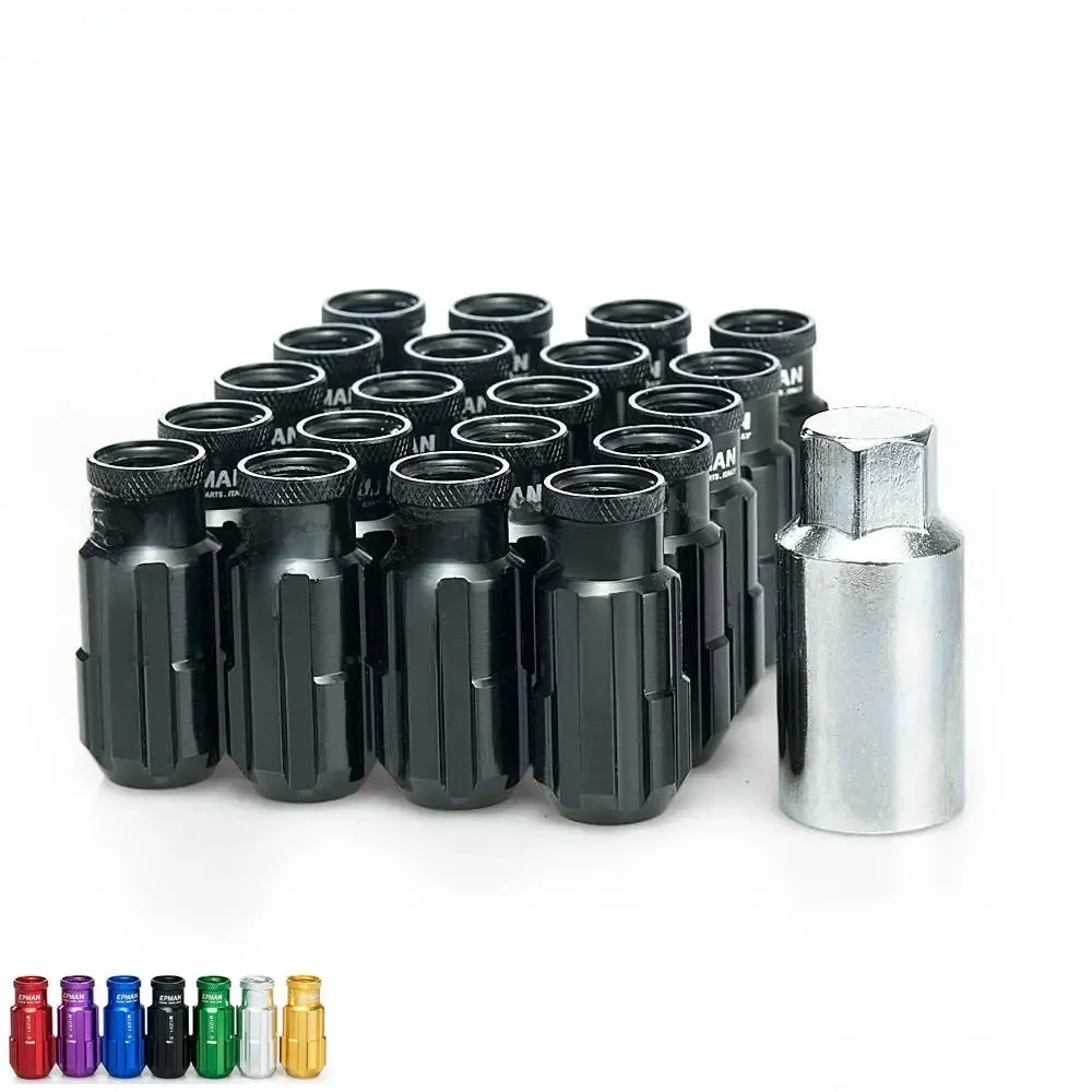 Jdm Racing Style Aluminiowe nakrętki zabezpieczające 20 szt. z kluczem 12x1,25 do Nissan Subaru Suzuki Nakrętki kół EP-E650H-1.25 — zdjęcie 2