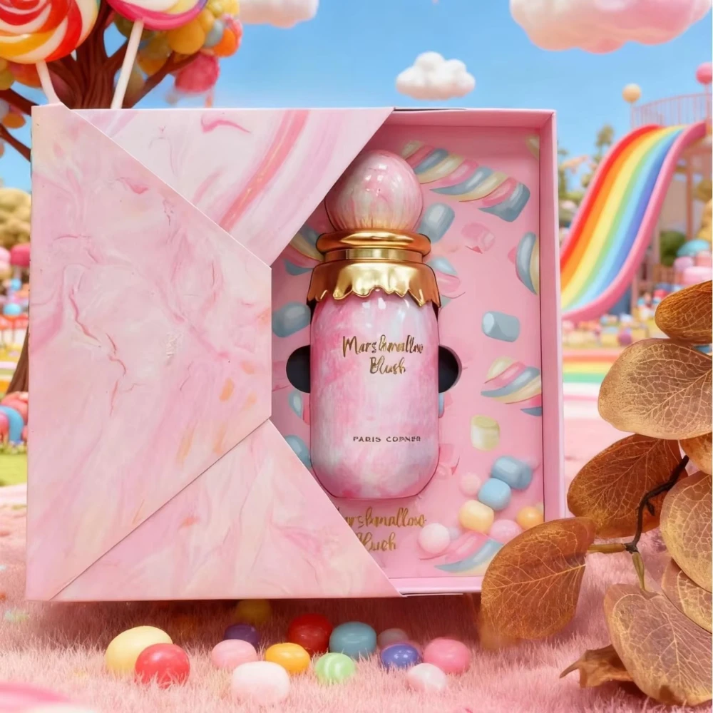 

Marshmallow Blush Eau De Parfum 100ml, Sweet Marshmallow Fruity Floral Scent, Long Lasting Pink Cute Perfume Spray for Her