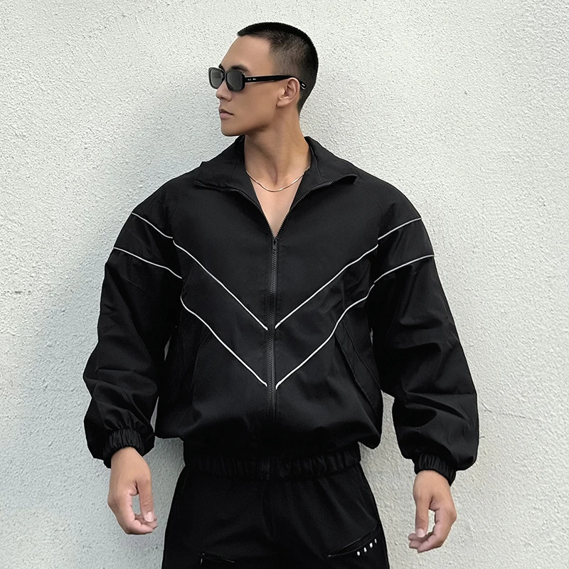 Spring Autumn Reflect Functional Man Jacket Men Black Windbreaker Coats Outdoor Windproof Waterproof Night Riding Zipper Jackets