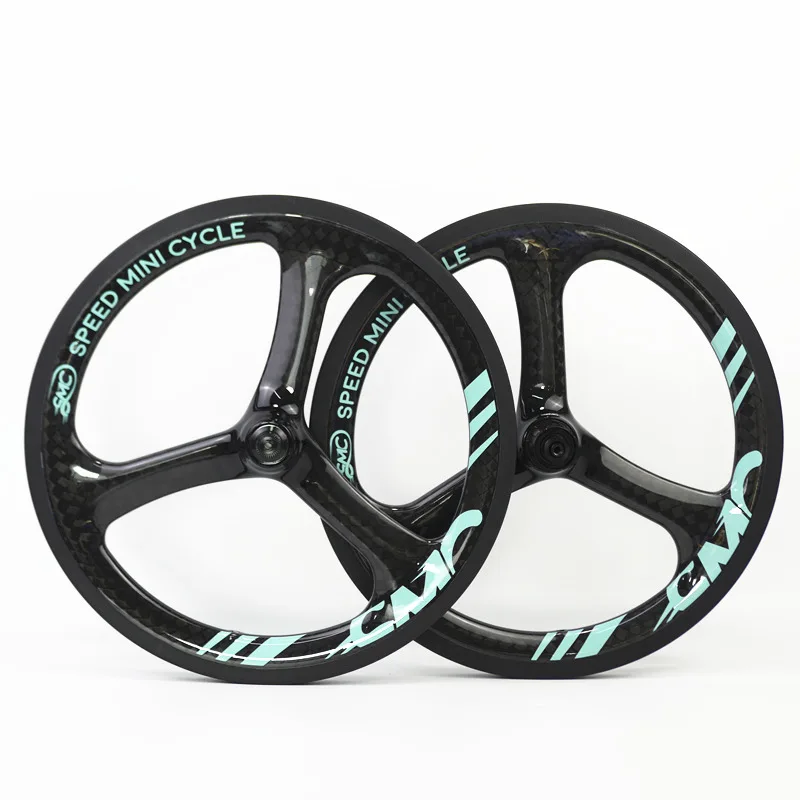 

SMC 16inch 349 Carbon Tri Spoke Bike Wheel With Hubsmith Ceramic 7 Speed SMC Turkey Green