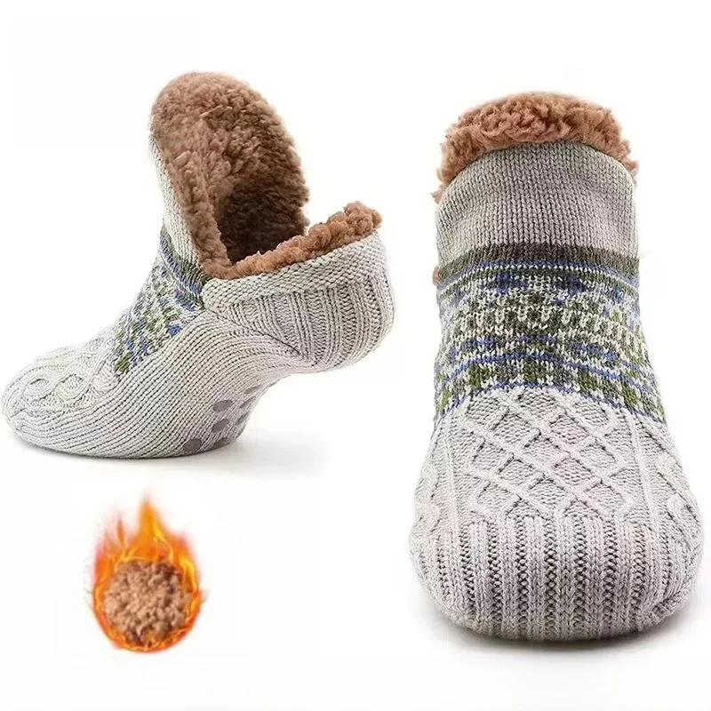 Super Warme Winter Antislip Vloersokken Dames Heren Sneeuwsokken Slaaptapijt Sokken Slippers Sokken Dames Fluwelen Laars Unsiex Homewear - afbeelding 2