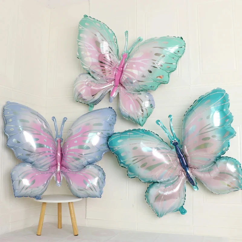 3D Colorful Butterfly Balloons Butterfly Insect Helium Foil Balloon Wedding Kids Birthday Party Baby Shower Decorations Supplies