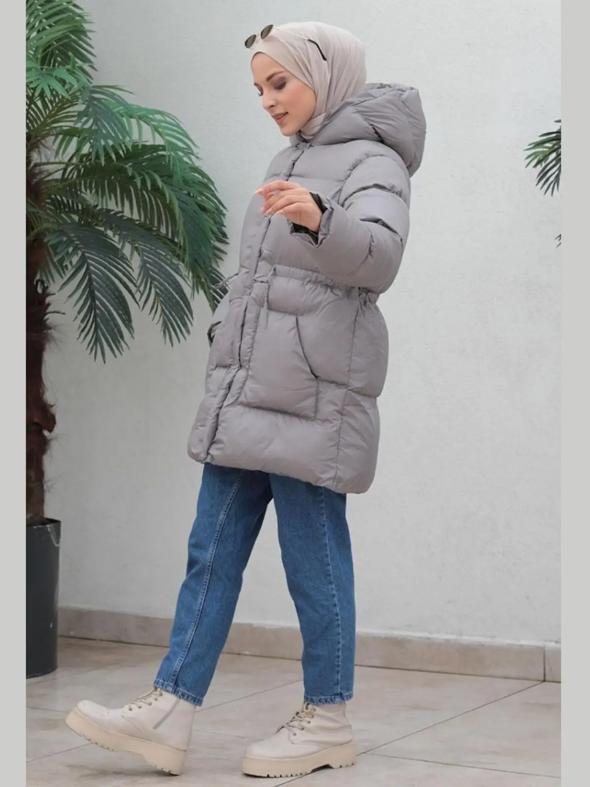 Hooded Women's Down Jacket Puffer Coat, Warm Zippered Puffer Coat, Luxury Embroidery Solid Color Autumn Winter Fashion Original