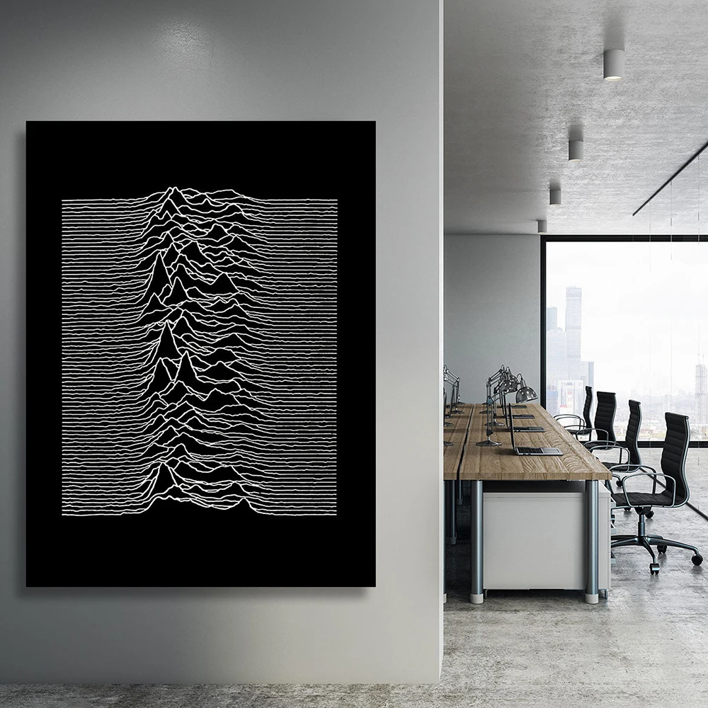 

Posters and Prints Black Joy Division Unknown Pleasures Music Poster Wall Art Pictures Canvas Painting For Bedroom Home Decor