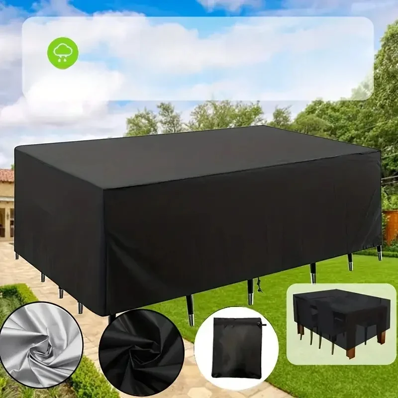 Hoezen voor terrasmeubilair, tafel- en stoelhoezen Waterdichte, stofdichte, UV-bestendige beschermhoezen van 210D Oxford-stof - afbeelding 2