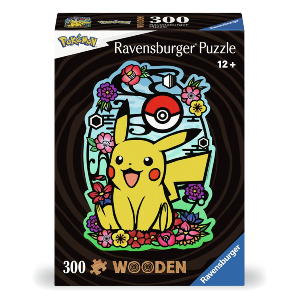 RAVENSBURGER POKEMON PIKACHU WOODEN PUZZLE 300 PIECES, 00761, original, toys, boys, girls, gifts, collector, store, new, games, family, puzzle