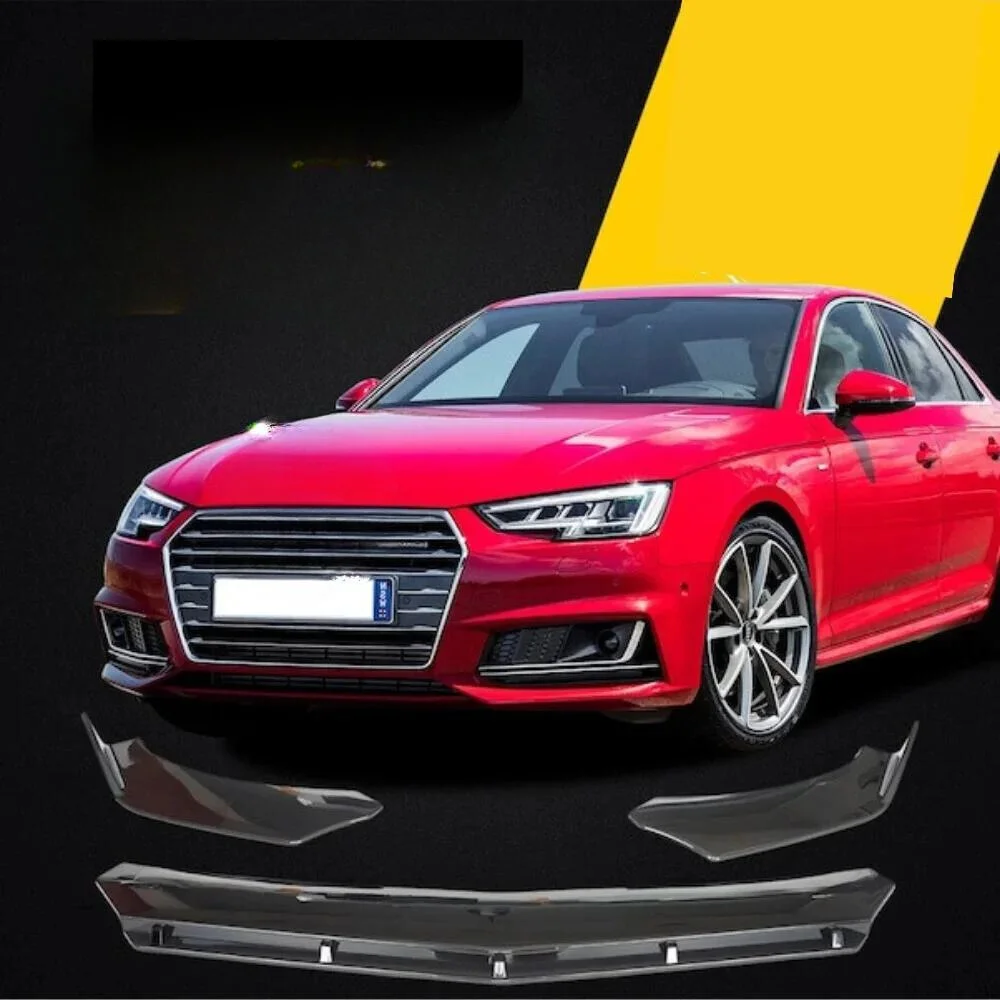 Brbs 3 Pcs Front Bumper Lip For Audi A4 B9 2016-2021 Body Kit Car Accessories Spoiler Diffuser Flap Sport Bumper Exterior