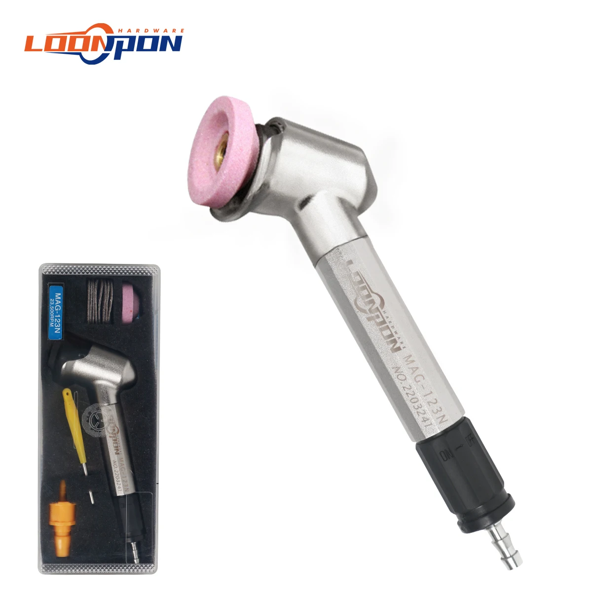 MAG-123N Micro Air Die Grinder Kit Grinding Pen Set Pneumatic Tool 120 Degree