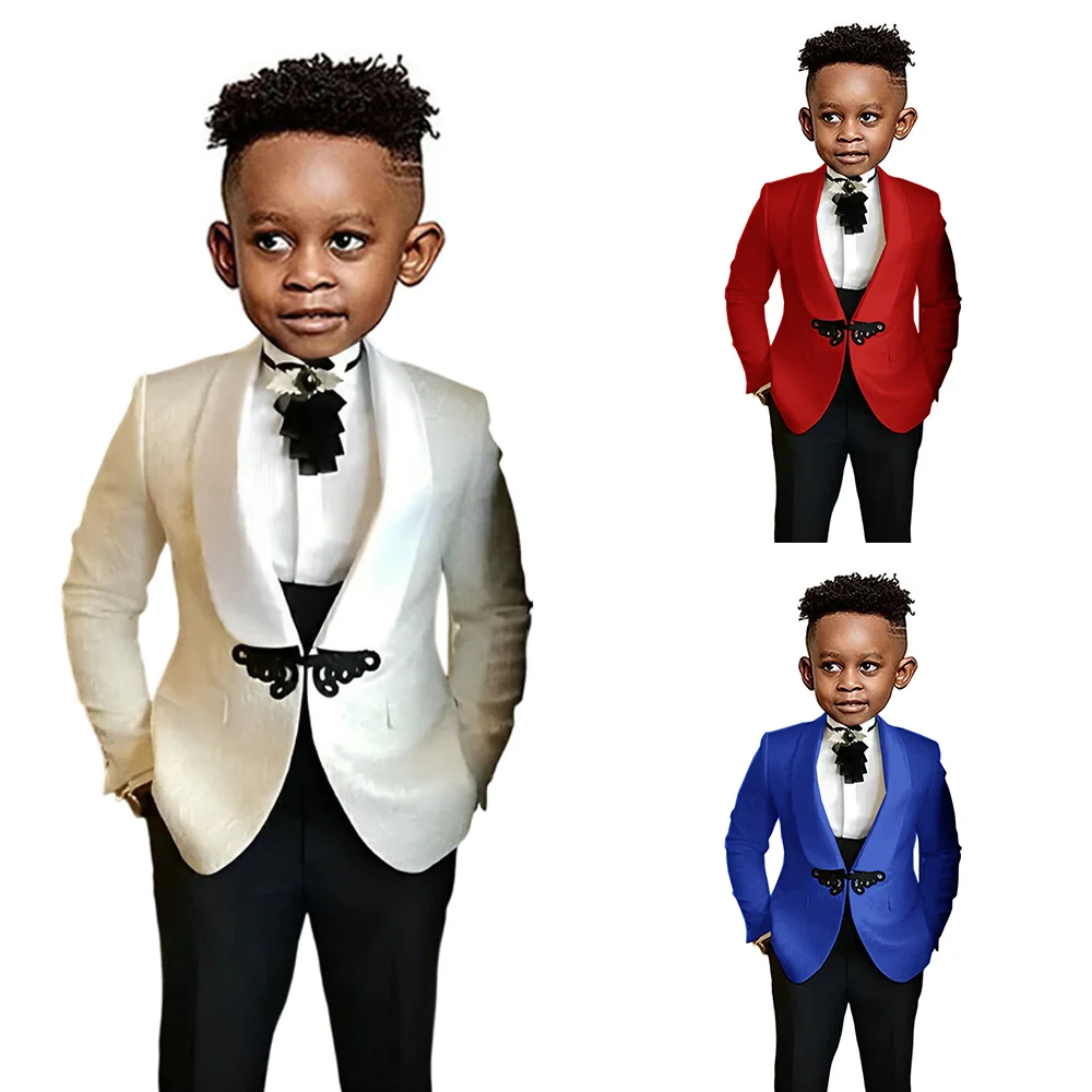 

Beige Suit for Kids Wedding Tuxedo 3 Piece Formal Party Wear Blazer for Kids 2-16 Years Old