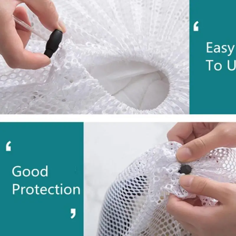 Netz-Wäschebeutel mit Kordelzug, Großer Waschbeutel für Blusen, Strümpfe und Unterwäsche, Ideal für Reisen und Wäsche – Detail 10