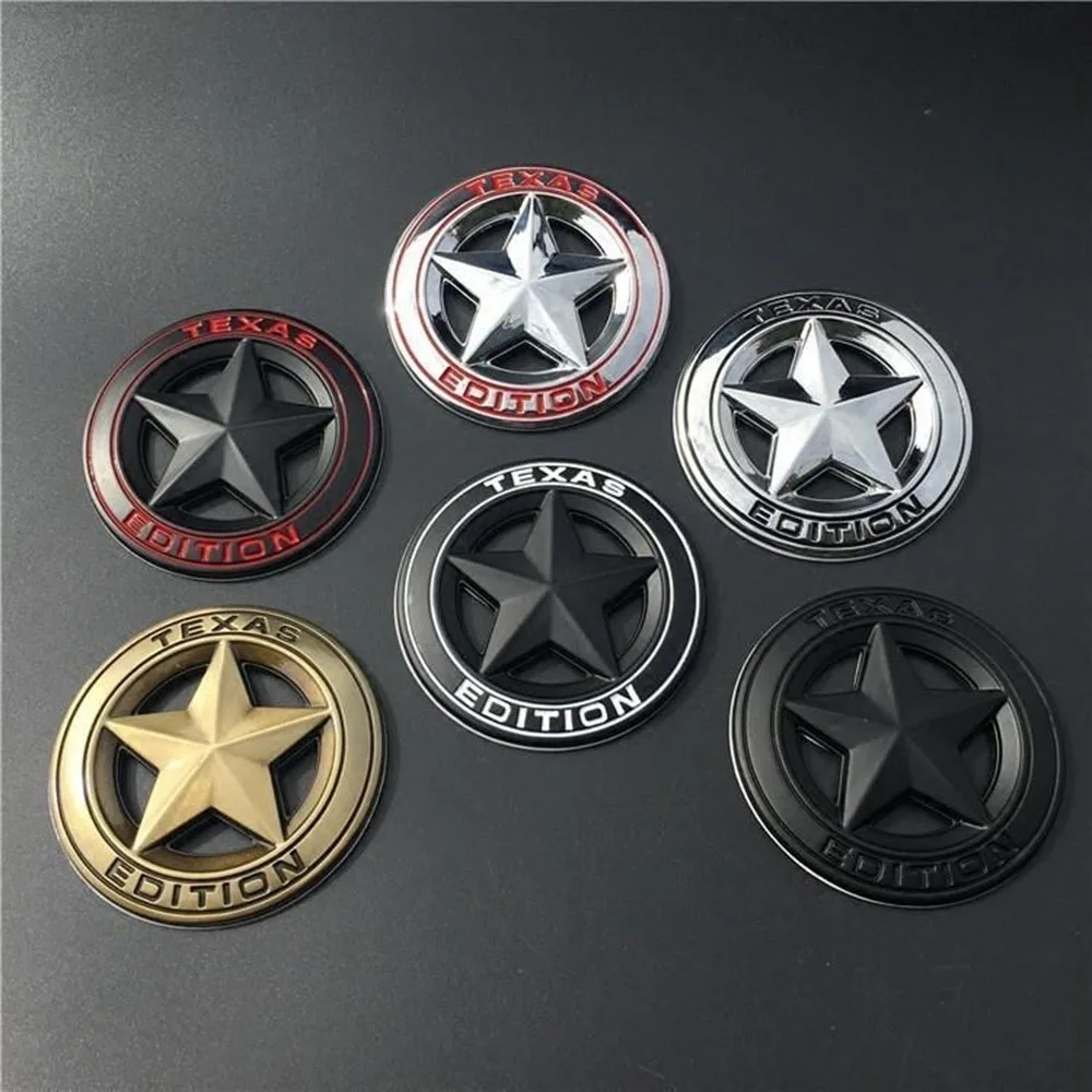 3d metal texas edição escudo pentagrama estrela lado fender porta emblema emblema adesivos de carro para jeep wrangler liberty grand cherokee