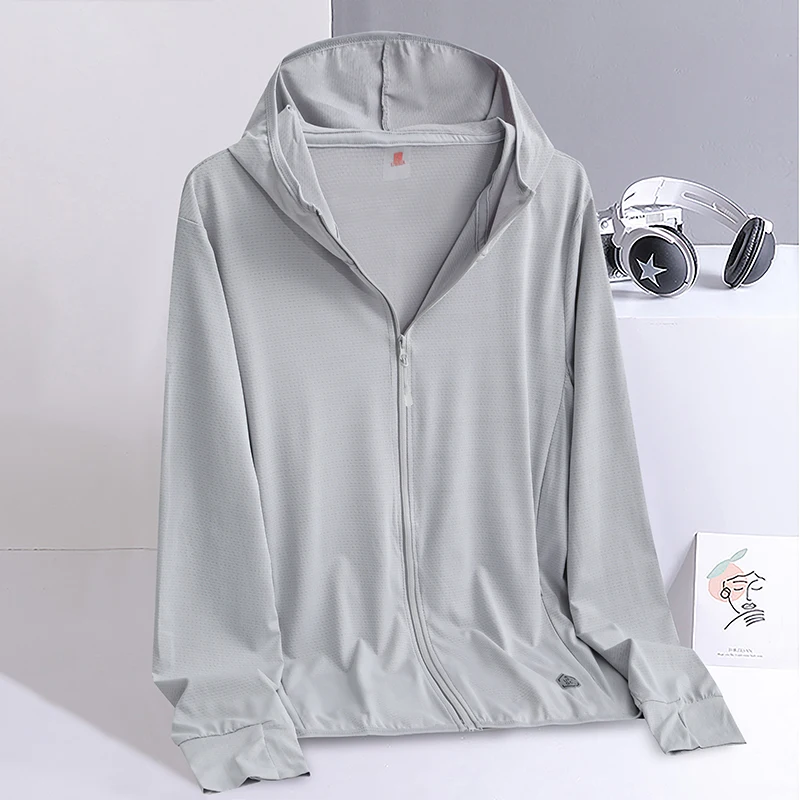 BoJsdSun Protection Clothing Men Summer Coat Ultra-Thin Breathable UV Ice Silk Sun Protection Clothing Men Windbreaker Outdoor