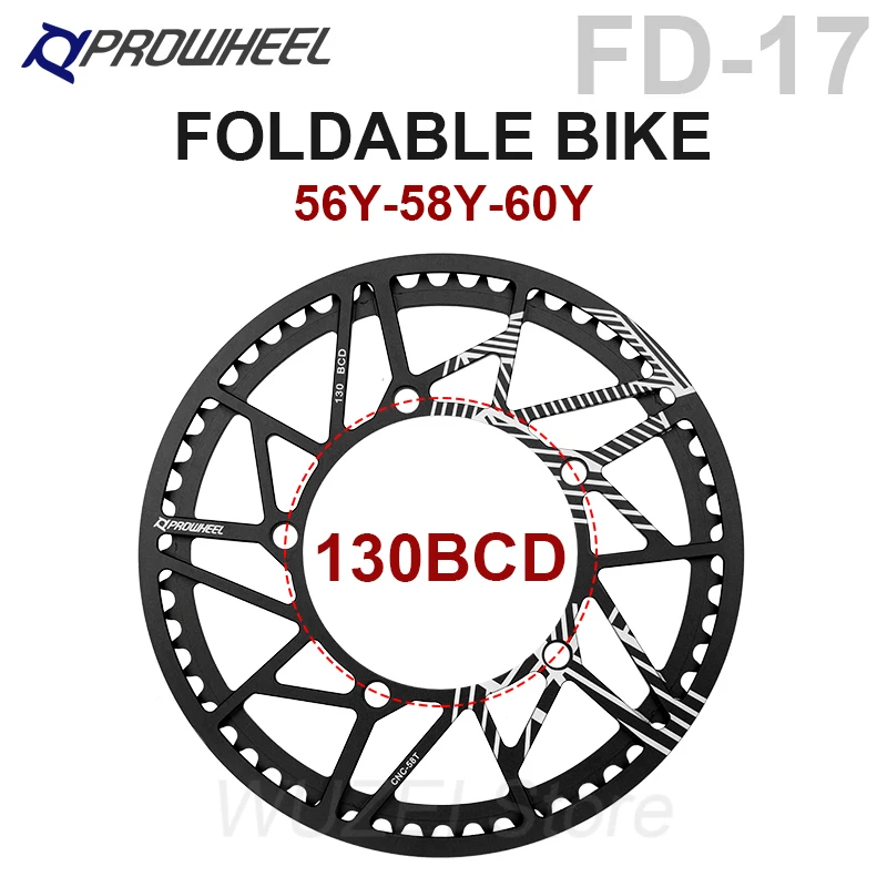 PROWHEEL Folding Bike Sprocket 10/11S 130BCD 56T/58T/60T Sprocket FD17/FD19 Road Bike Sprocket For Dahon/VIOCOTUR/XDS Chainwheel