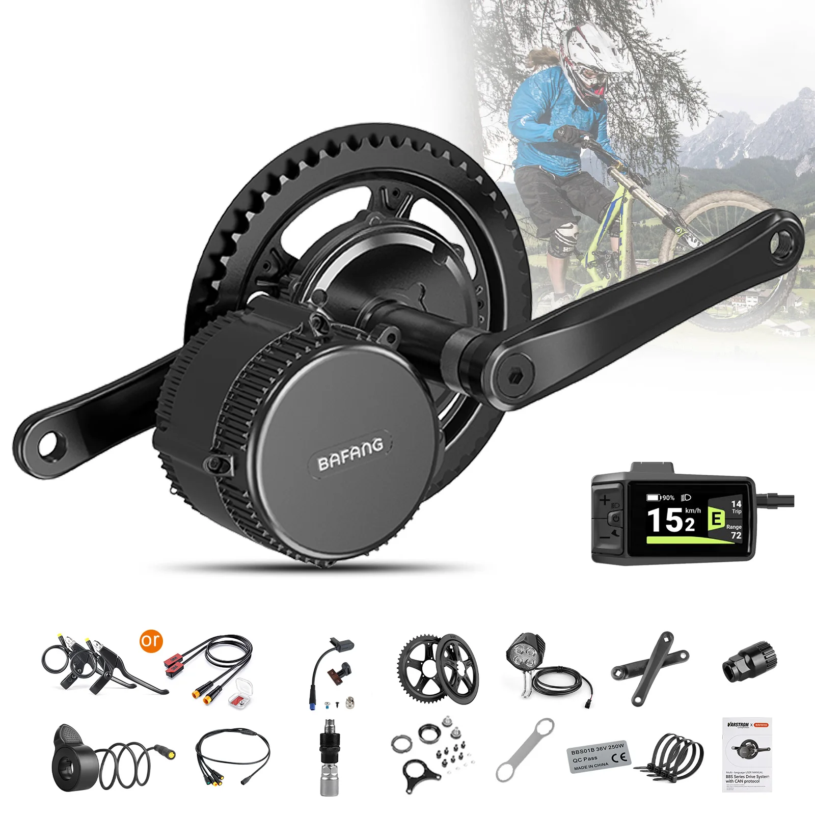 [EU Direct] Kit motore centrale BAFANG 36V 500W 8Fun BBS02B M315 Motore centrale per bicicletta elettrica con display VD618 EKD01 VD03 DPC010 DPC080 100N.m 38-45KM/H BB 68-73mm