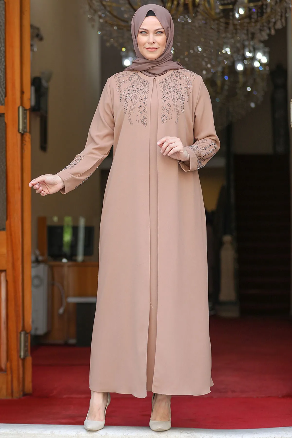 Muslim Dress Stone Embroidered Evening Dress Women Hijab clothing Abaya Plus Size Maxi Kaftan Dresses for Women Turkey Dubai