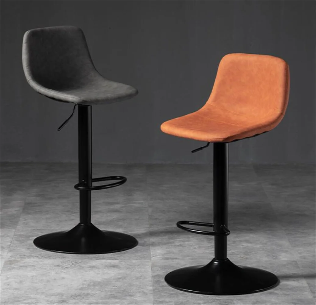 Silla giratoria de Bar alta ajustable, TABURETE asiento nórdico moderno, elevador de escritorio frontal con taburete alto, respaldo de moda, silla
