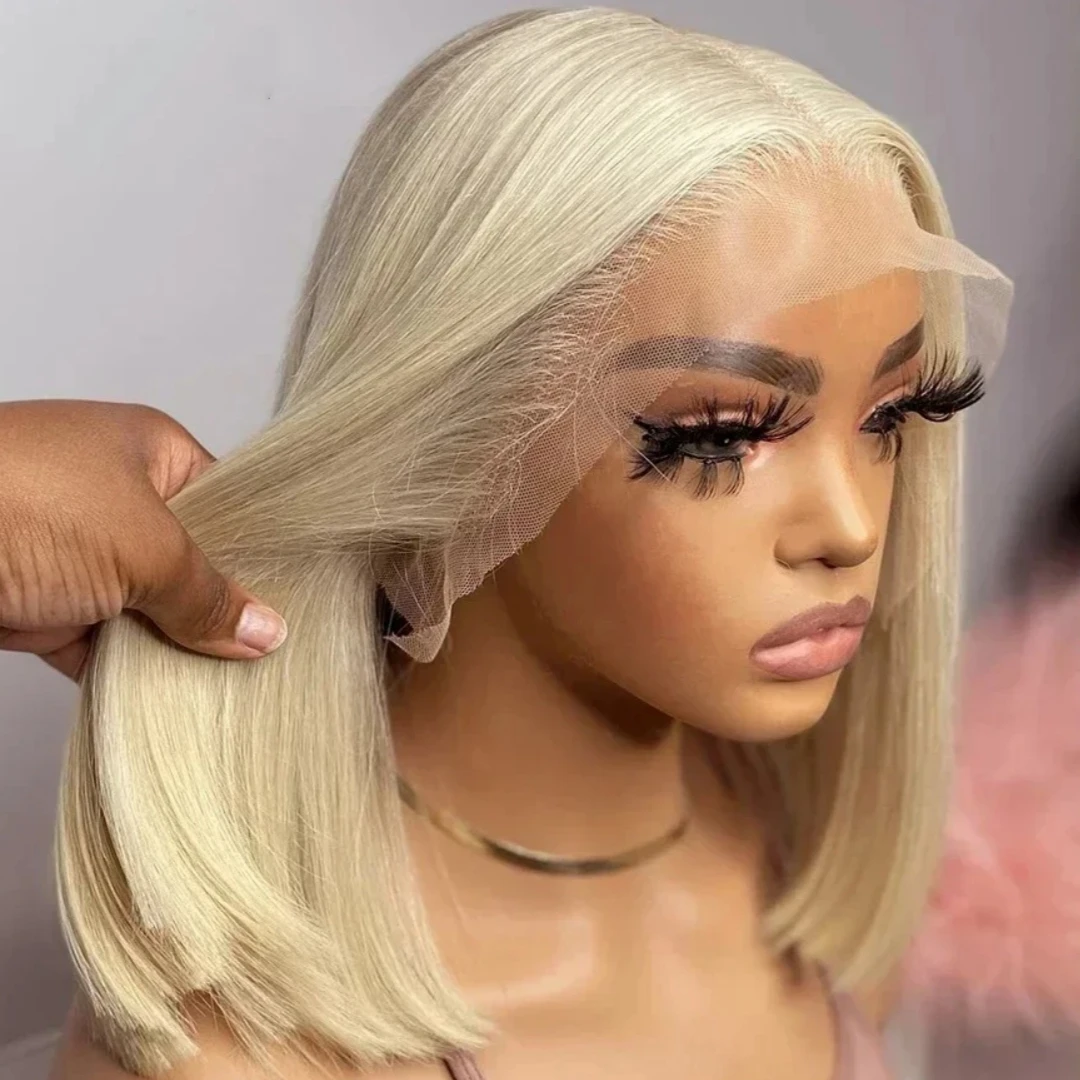 

YKB 613 HD Lace Frontal Wig 13x6 Bone Straight Human Hair Wigs Preplucked Blonde Colored 14 16 Inch Brazilian Raw For Women 200%