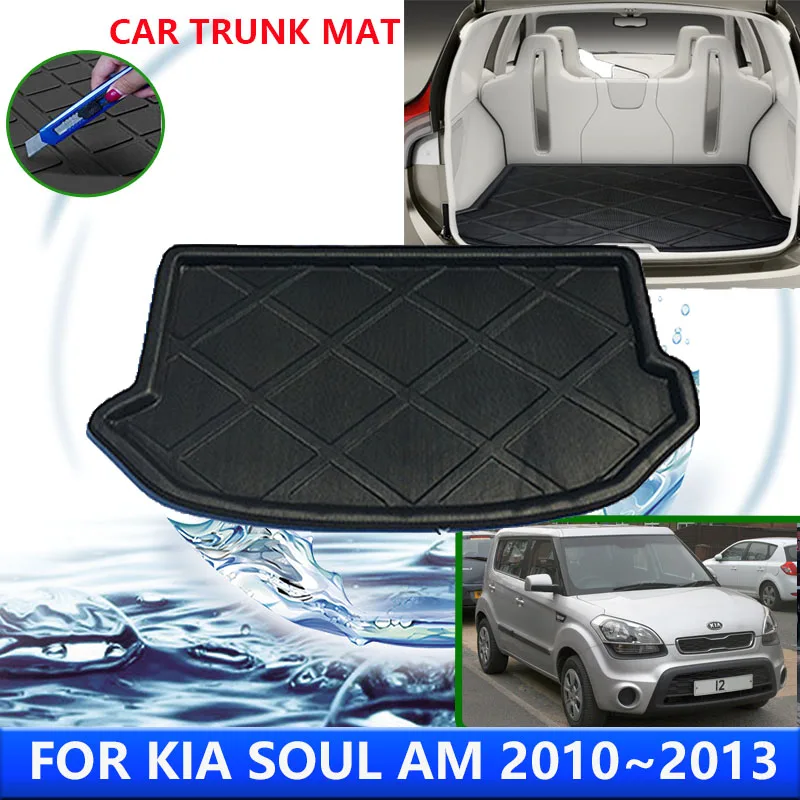 

For KIA Soul AM 2010~2013 2011 2012 Car Rear Trunk Protector Pads Auto Dustproof Waterproof Liner Anti-Fouling Mats Accessories