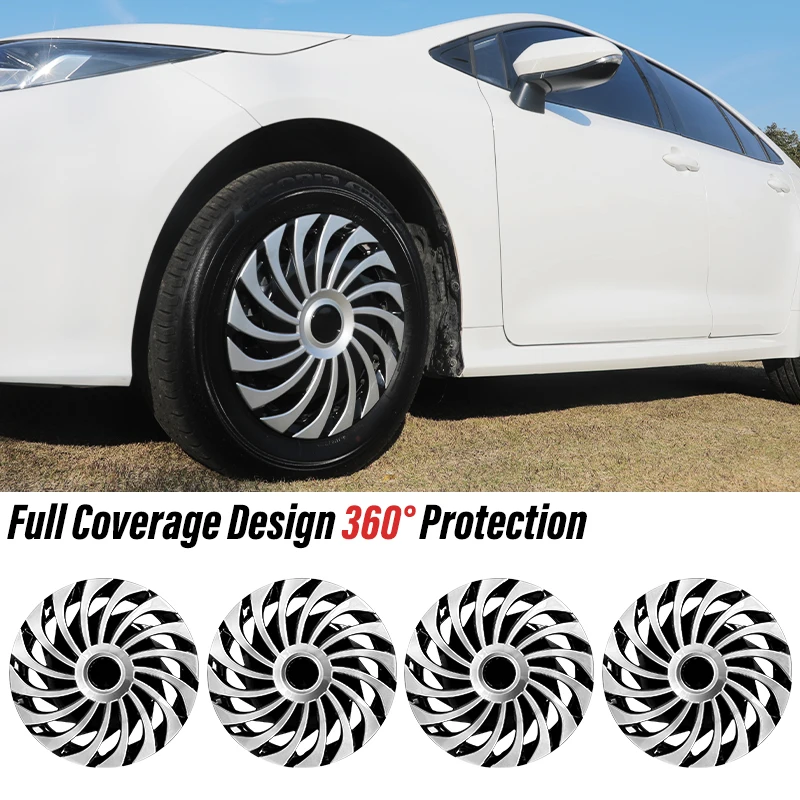 14inch Cyclone Style Hub Cap Cover for Iron Rim Wheel Cover Set of 4 Steel Wheel Cover Replacement Hubcap for R14 Tire