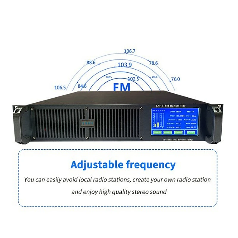 YXHT-2, 1000W FM Transmetteur Écran Tactile 1KW Stéréo Diffusion Équipement pour L'école, L'église, Les Stations De Radio