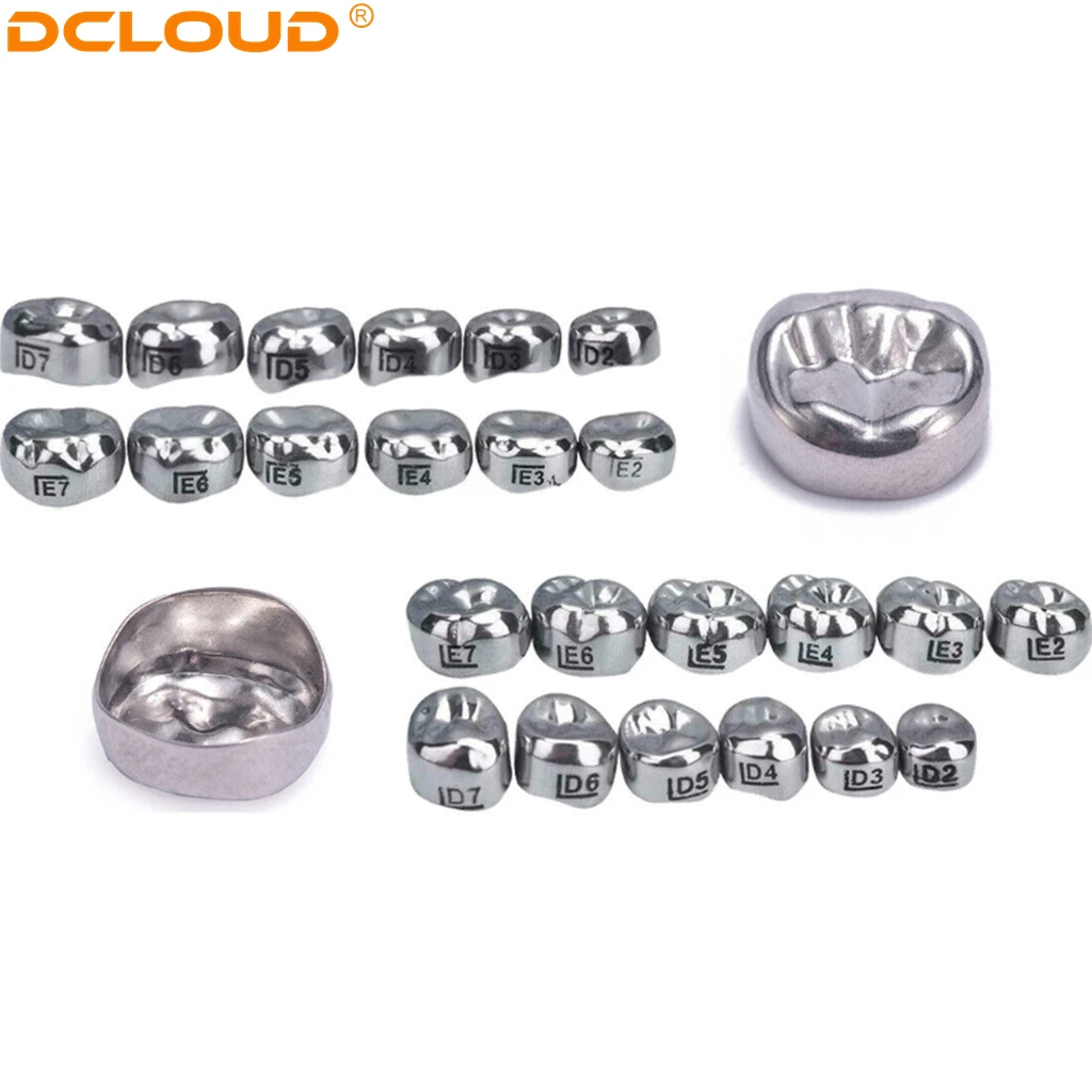 5Pcs/Box Dental Crown Kids Primary Molar Refill 1st/2nd Stainless Steel Pediatric Temporary Crowns U/L Left/Right Dentist Ortho