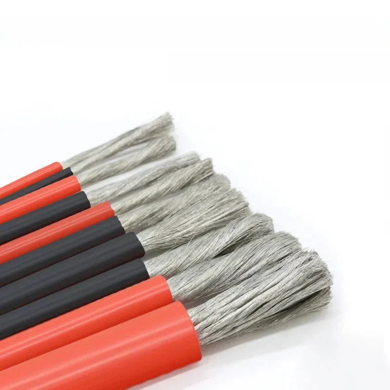 2-50 m vertind koper hittebestendige zachte siliconendraad 10ft rood zwart batterijkabel 18 16 14 12 10 8 6 4 awg voor zonnepaneelauto - afbeelding 2