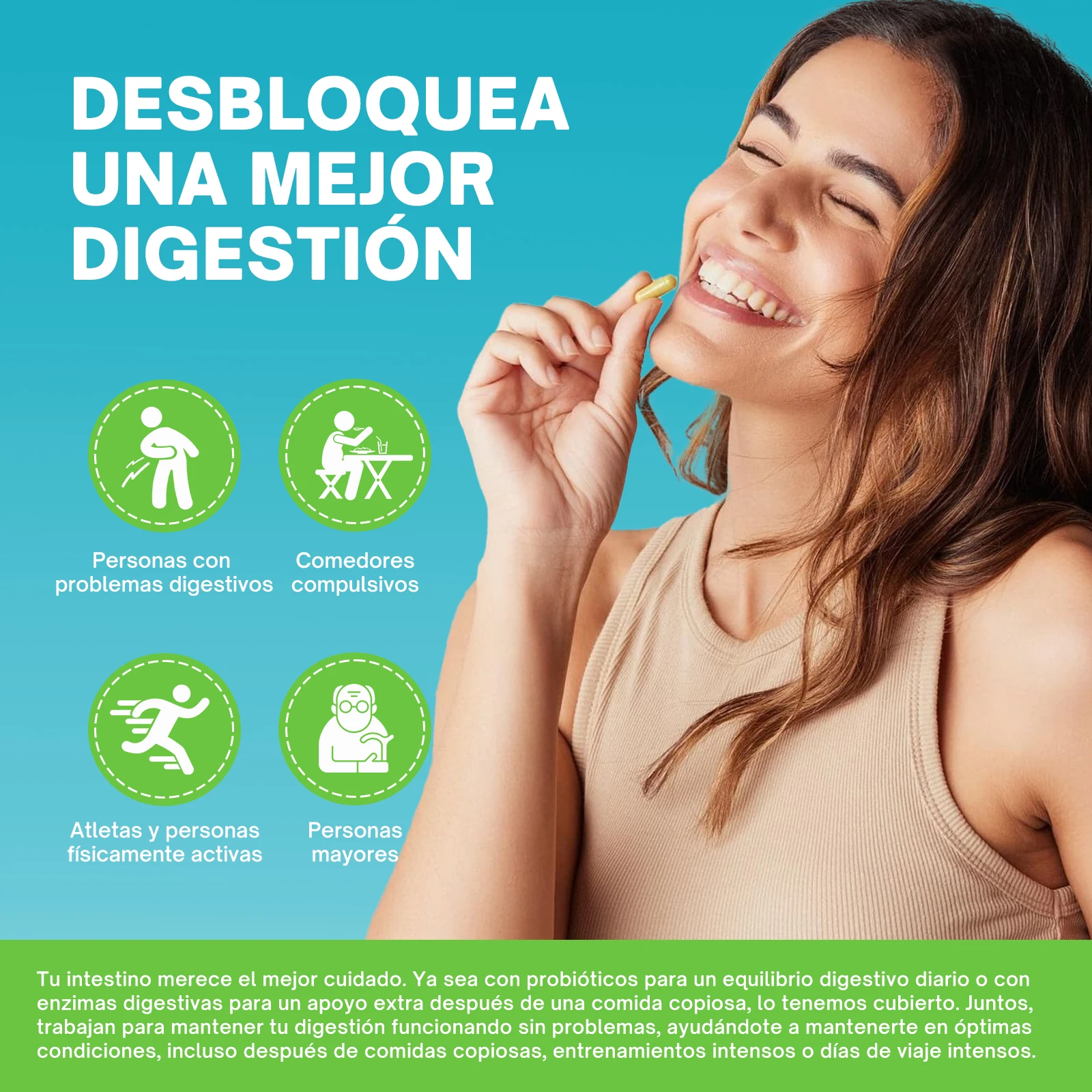 Windboss Fórmula Digestiva con Probióticos y Enzimas Naturales | Soporte Diario para el Bienestar Intestinal | Pack de 2 Frascos de 60 Cápsulas | Mezcla Prebiótica y Enzimas de Amplio Espectro - Image 5