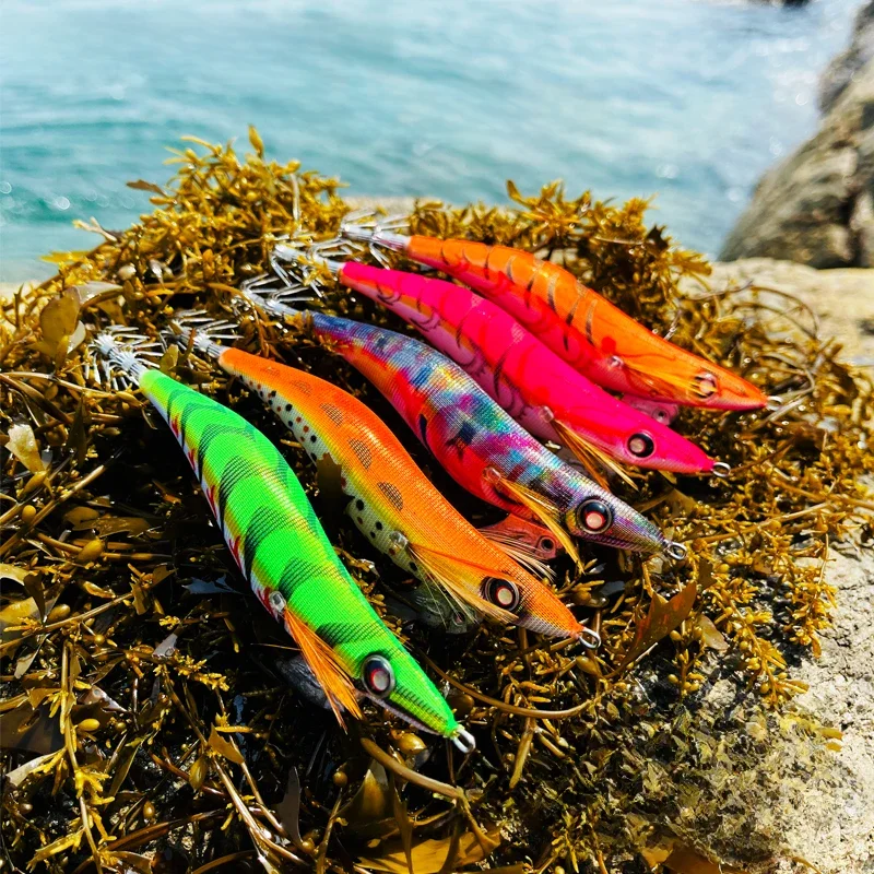 FUKUSHIMA 3.5 EO GREENEYES 20GRAM SQUID JIGS GLOW EGI LURE WĘDKARSTWO DREWNO PRZYPŁATKA NA KREWETKI OSTRZE HAKI MŘEŻA Ośmiornica ŁODKA WĘDKARSTWO — zdjęcie 2