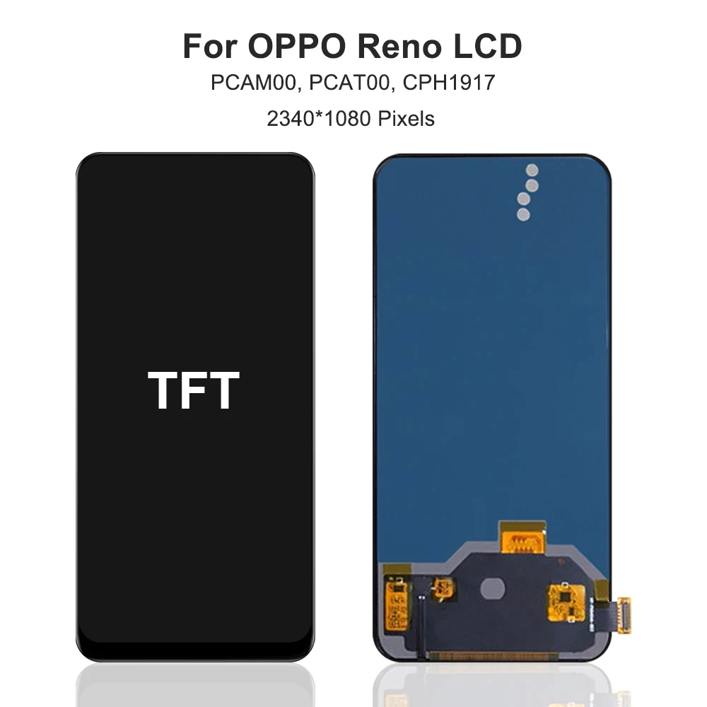 Amoled TFT For Oppo Reno PCAT00 PCAM00 CPH1917 LCD Display Screen Touch Panel Digitizer  Assembly Replacement For OPPO Reno LCD