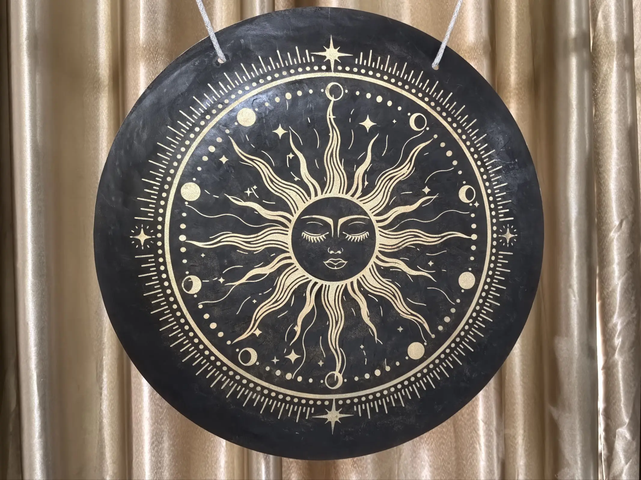 

Черный ветровой гонг 50 см/20 дюймов для звукового исцеления, медитации, йоги, духовной терапии – бронзовый гонг ручной работы