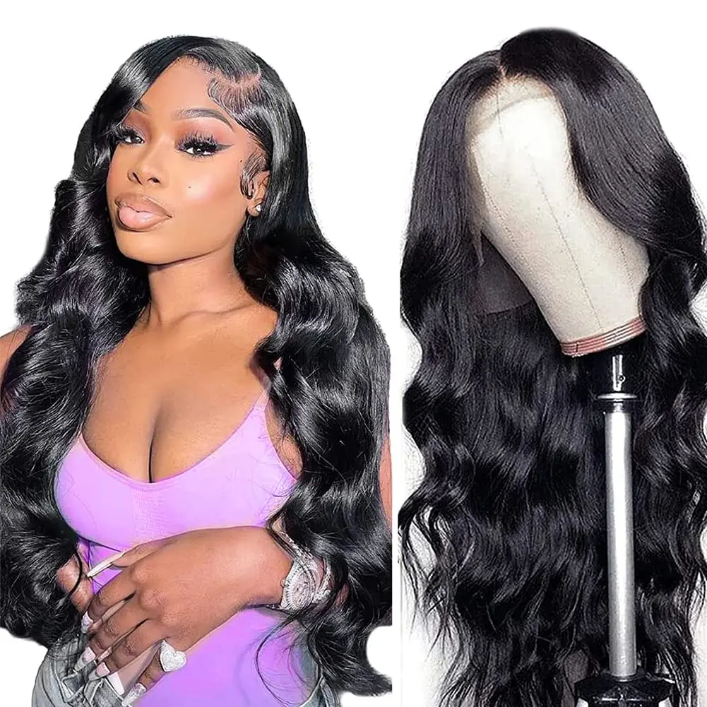 13x4 transparante kanten pruiken Echt haar, vooraf geplukt met babyhaar 180 dichtheid Body Wave frontale pruiken Echt haar 30 inch