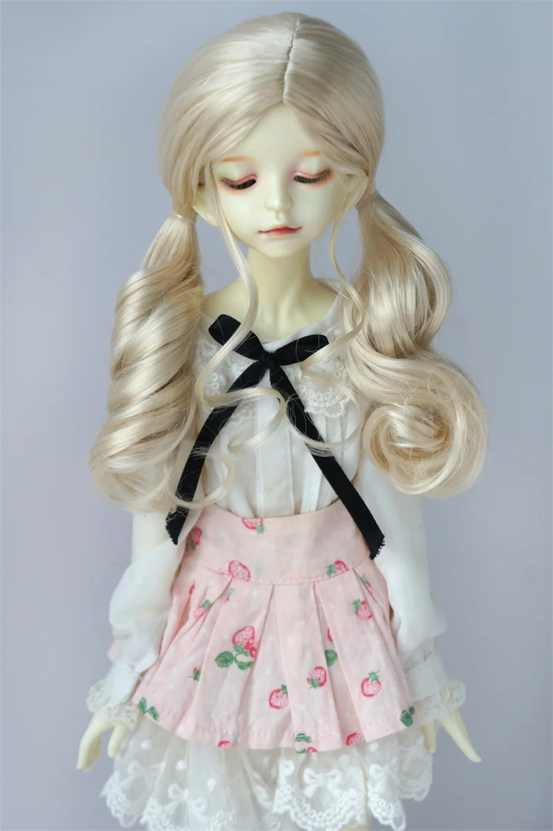 JD768  Size 6-7inch  to 10-11inch Pretty Culry BJD Synthetic Mohair Wig YOSD MSD SD Blythe Top 1/6 1/4 1/3 Doll Hair Accessories