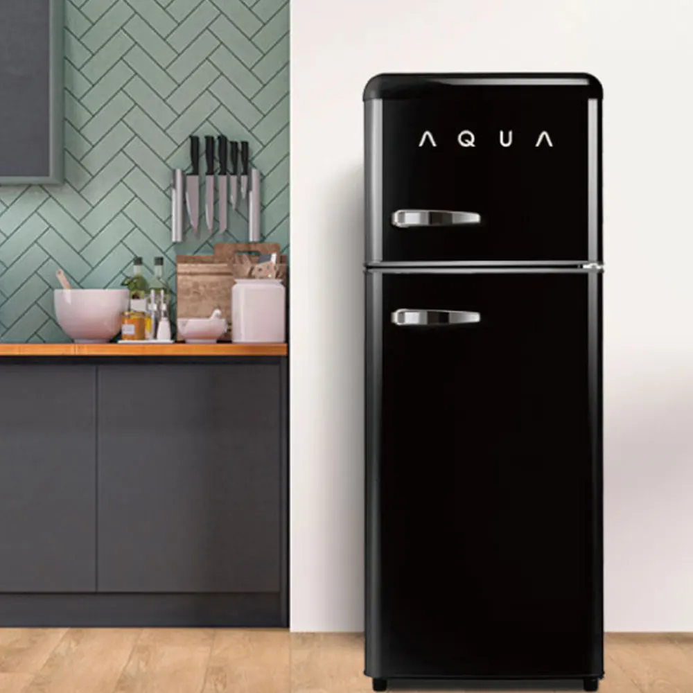 Haier Aqua Small Mini Reto Refrigerators 115L 3D Chrome Logo _ Visit Installation ARTA118MDB