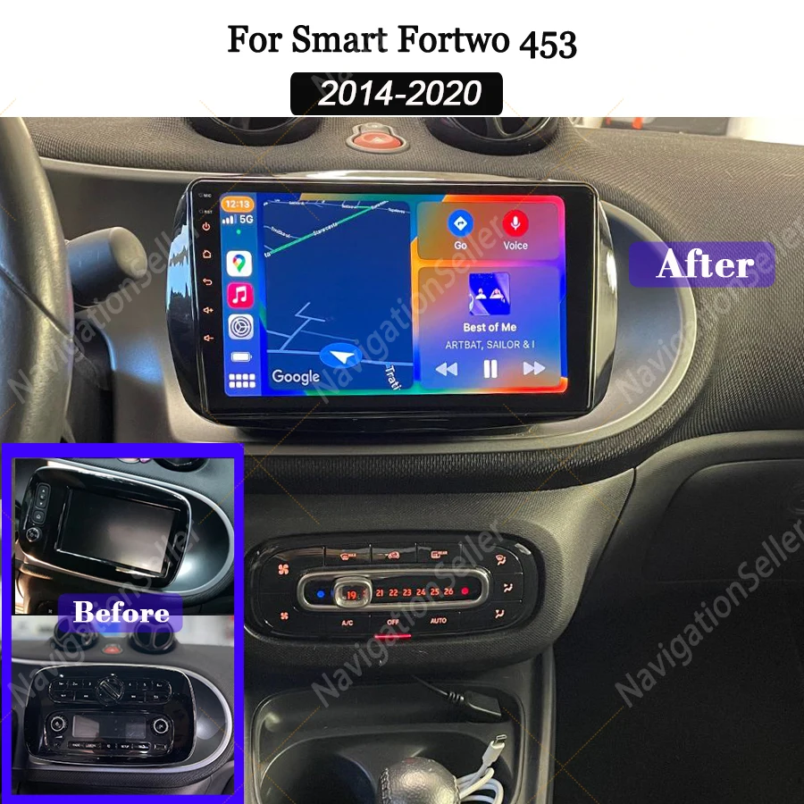 

Android Car Radio for Mercedes Benz Smart 453 Fortwo Forfour 2014-2020 Carplay Navigation Touch Screen Multimedia Video Player