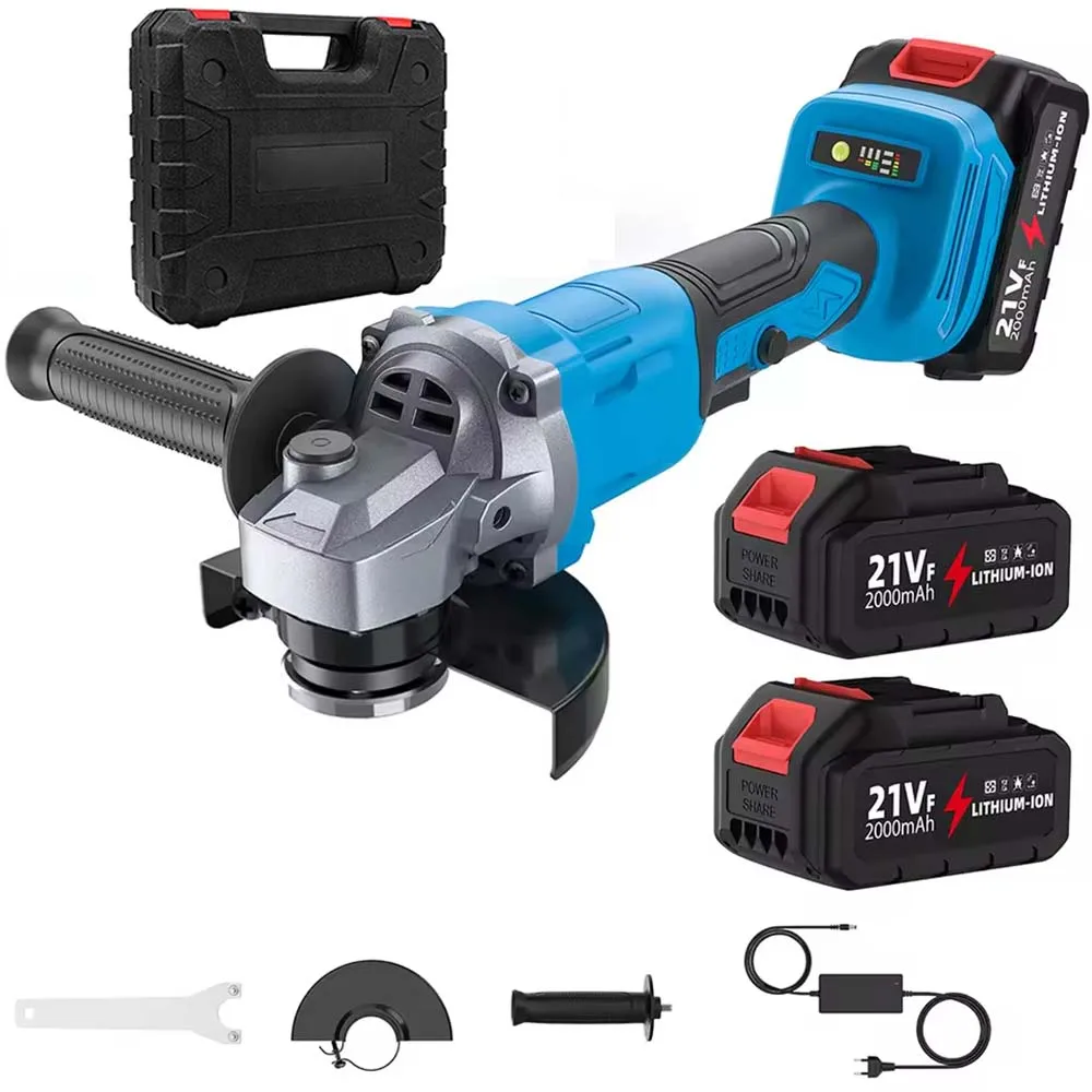 125mm Bürstenloser Winkelschleifer 3 Gänge 1000W Kabelloser Schleifmaschine zum Schneiden und Bearbeiten von Holz für Makita 21V Akku