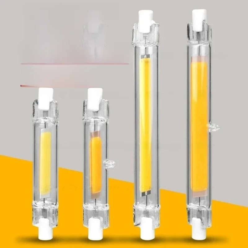 R7S LED vidro tubo COB lâmpada de milho de alta potência, substituir a luz halogéneo, AC 110V 220V
