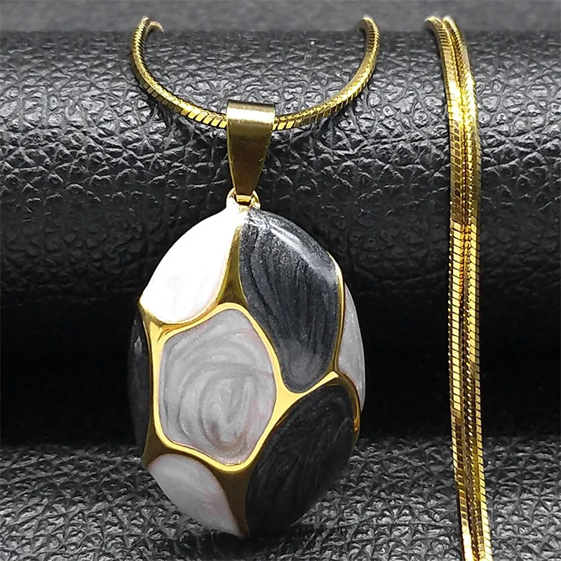 Geometrische kontrastierende bunte Emaille Anhänger Halskette für Frauen Edelstahl Gold Farb kette