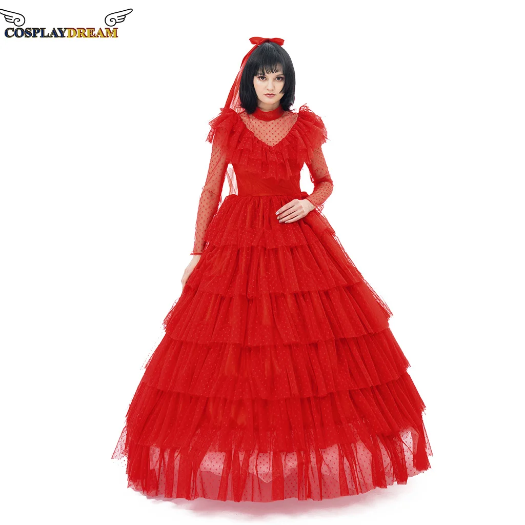 Beetlejuice Lydia Deetz Costume Lydia Deetz Red Wedding Dress Costume Halloween Costume Fancy Dress for women