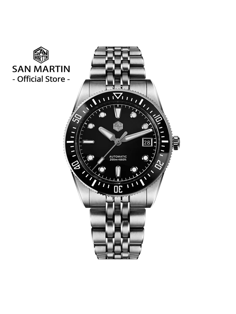 

San Martin 37.5mm 40mm Classic Simple Dial Men Diver Watch Miyota 9015 Luxury Automatic Mechanical Watch Waterproof 200m SN0148