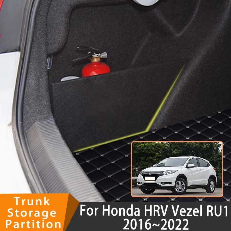 Auto Accessories For Honda HRV Vezel RU1 2016~2022 Car Upgrade Organizer Trunk Side Partition Trunk Interior Storage Box Parts