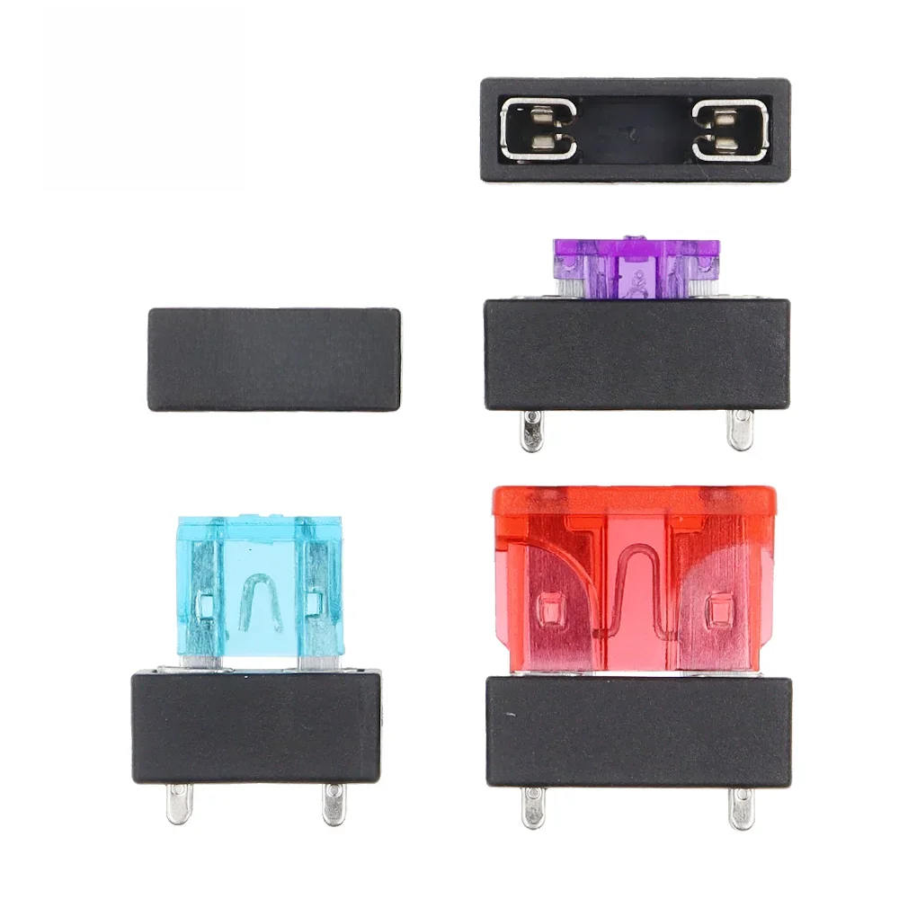 5PCS Micro Mini Small Medium 250V Uchwyt bezpiecznika samochodowego 4Pin Plastikowy klips Bezpiecznik Gniazdo PCB Montaż panelowy Bloki ubezpieczeniowe Bezpieczeństwo — zdjęcie 2