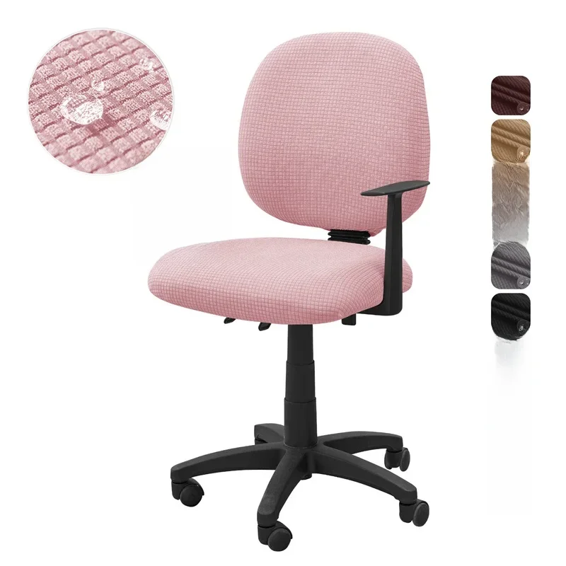 Repelente de água Office Chair Cover, Polar Fleece Stretch, Cadeira do computador Slipcovers,